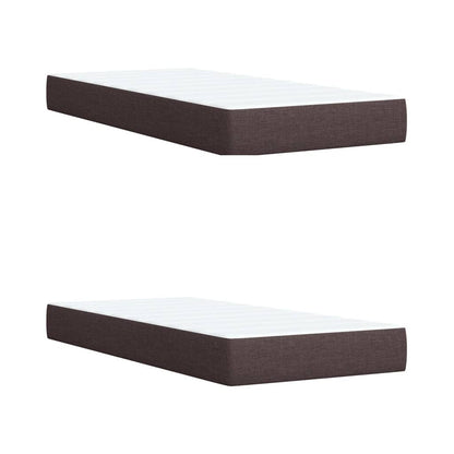 Boxspring met matras stof donkerbruin 200x200 cm