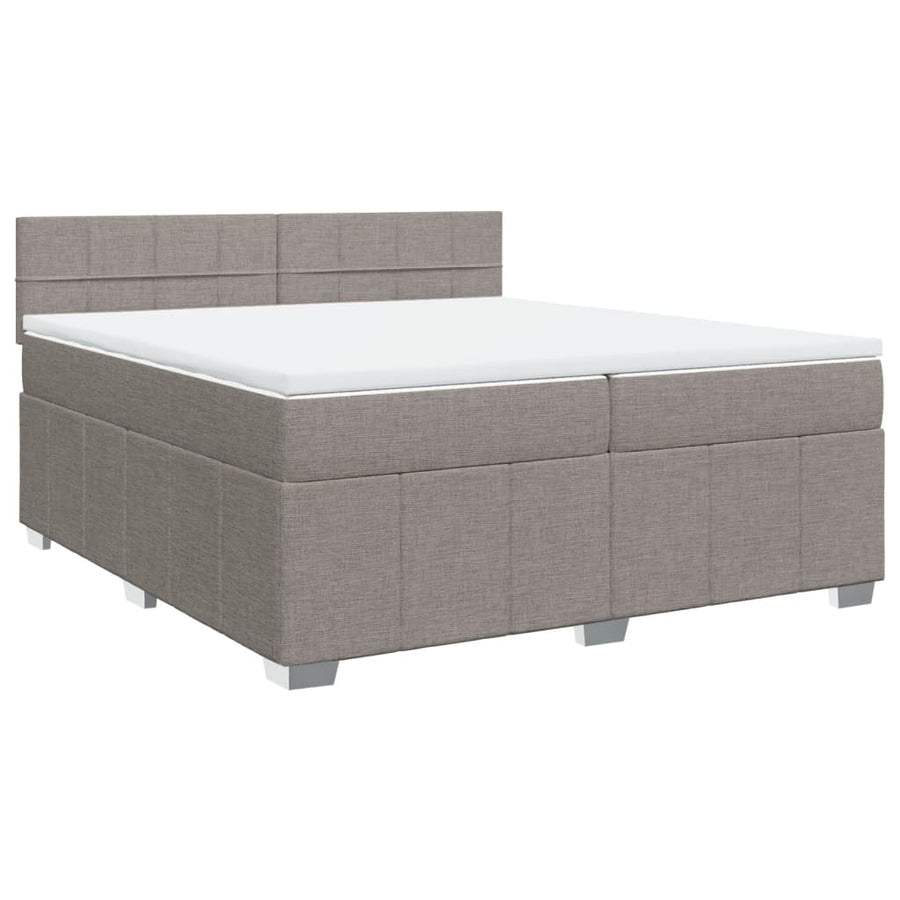 Boxspring met matras stof taupe 200x200 cm