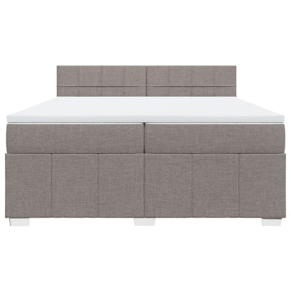 Boxspring met matras stof taupe 200x200 cm
