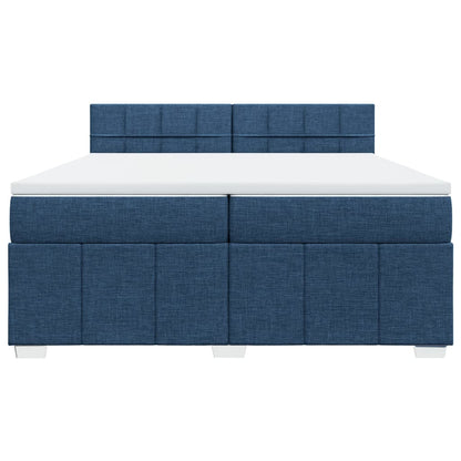 Boxspring met matras stof blauw 200x200 cm