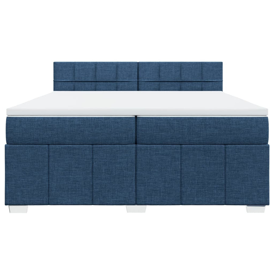Boxspring met matras stof blauw 200x200 cm