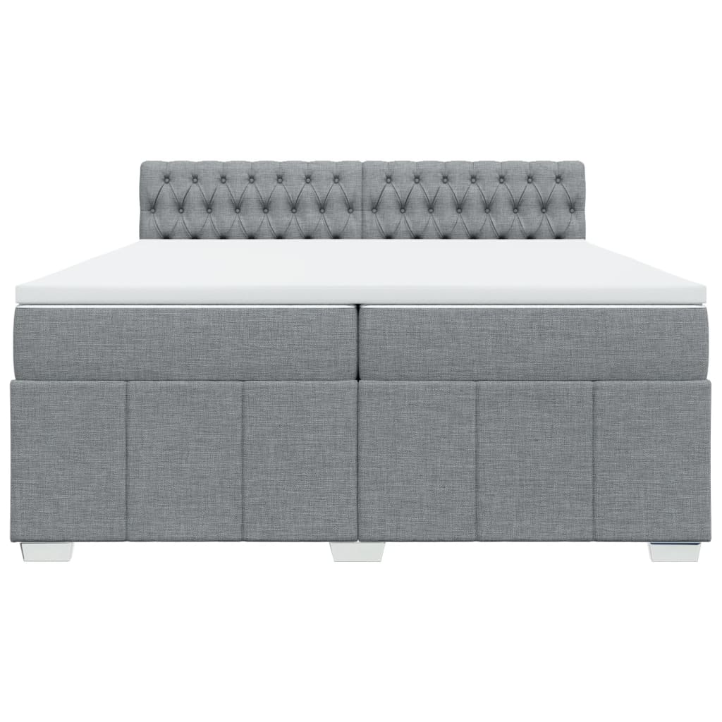 Boxspring met matras stof lichtgrijs 200x200 cm