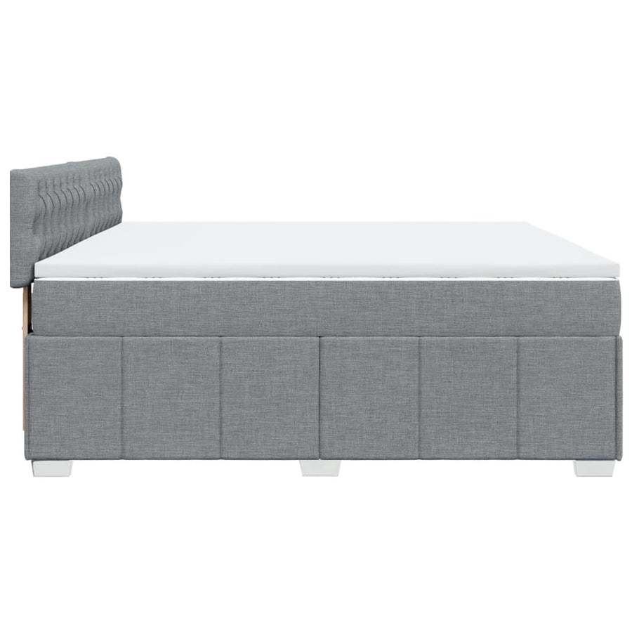 Boxspring met matras stof lichtgrijs 200x200 cm