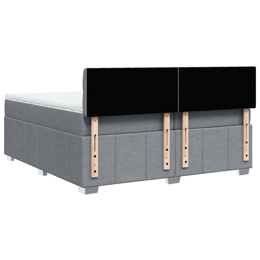 Boxspring met matras stof lichtgrijs 200x200 cm