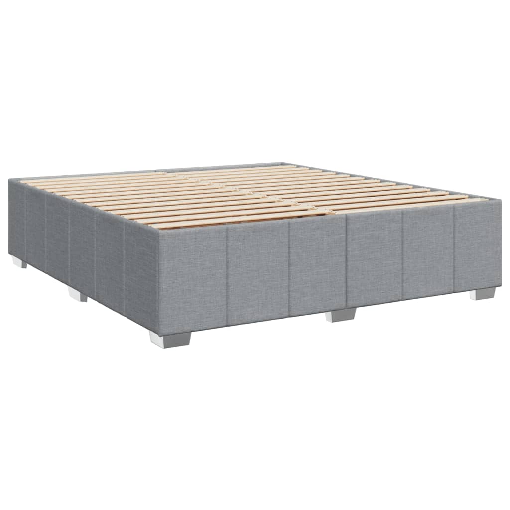 Boxspring met matras stof lichtgrijs 200x200 cm