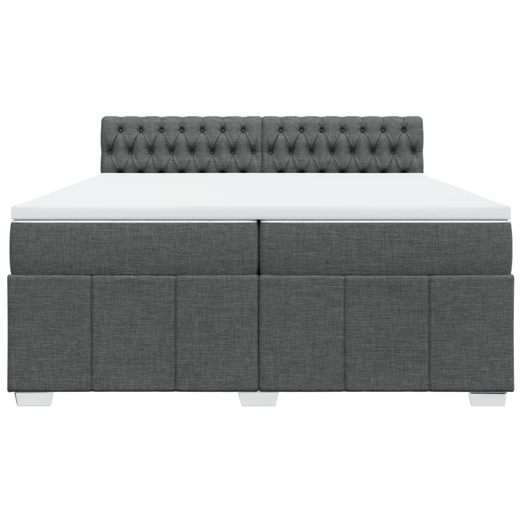 Boxspring met matras stof donkergrijs 200x200 cm