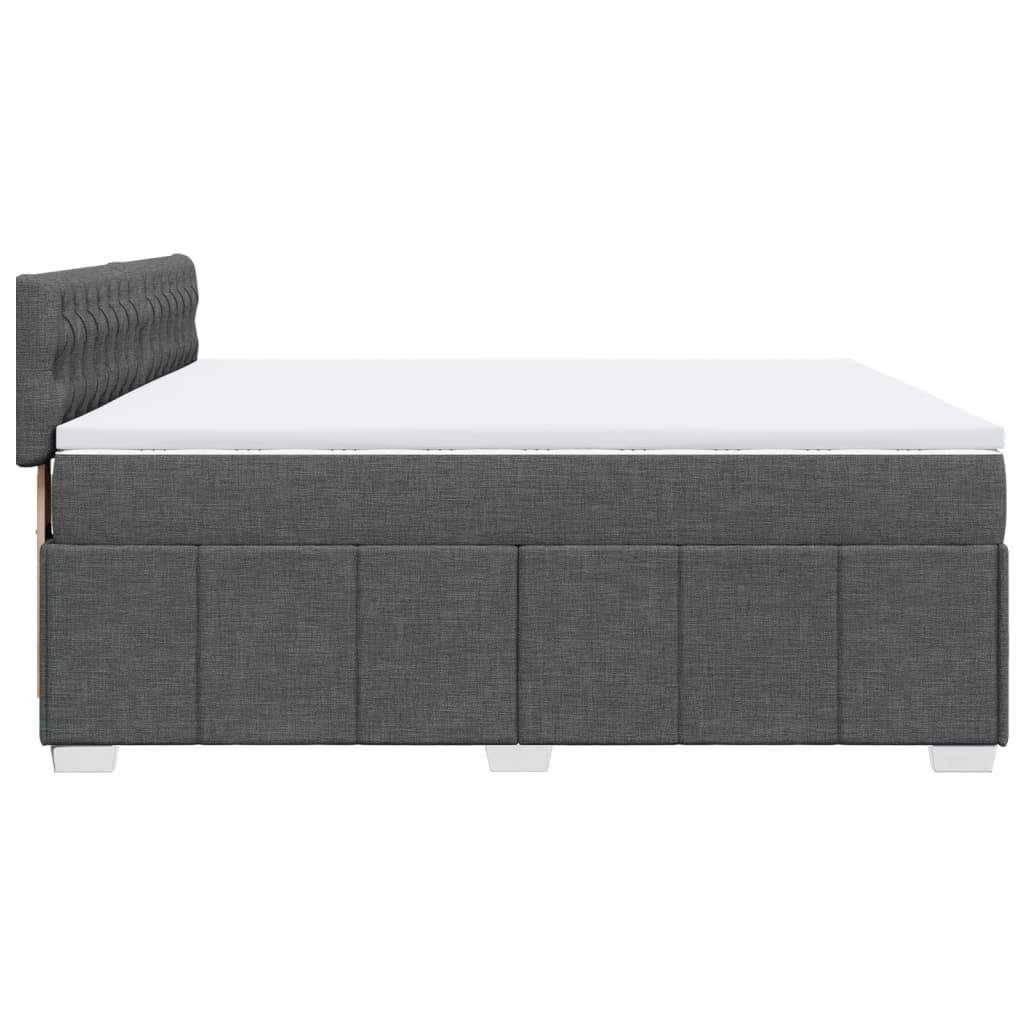 Boxspring met matras stof donkergrijs 200x200 cm