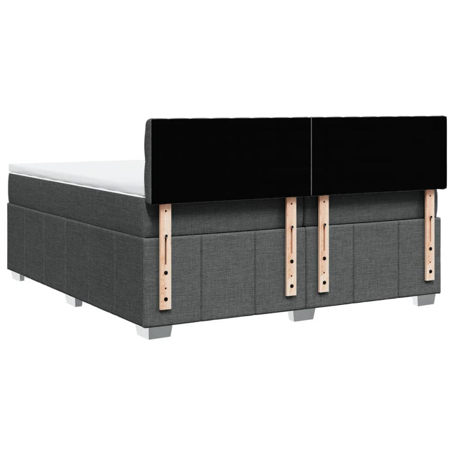Boxspring met matras stof donkergrijs 200x200 cm