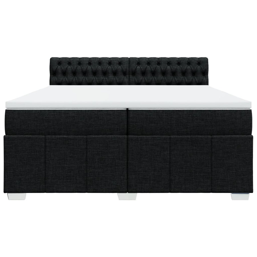 Boxspring met matras stof zwart 200x200 cm