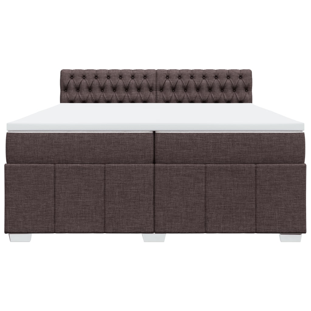 Boxspring met matras stof donkerbruin 200x200 cm
