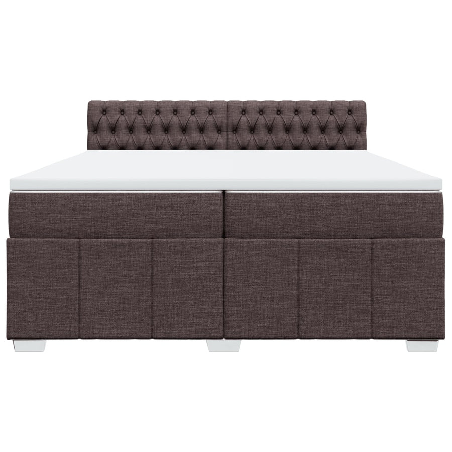 Boxspring met matras stof donkerbruin 200x200 cm