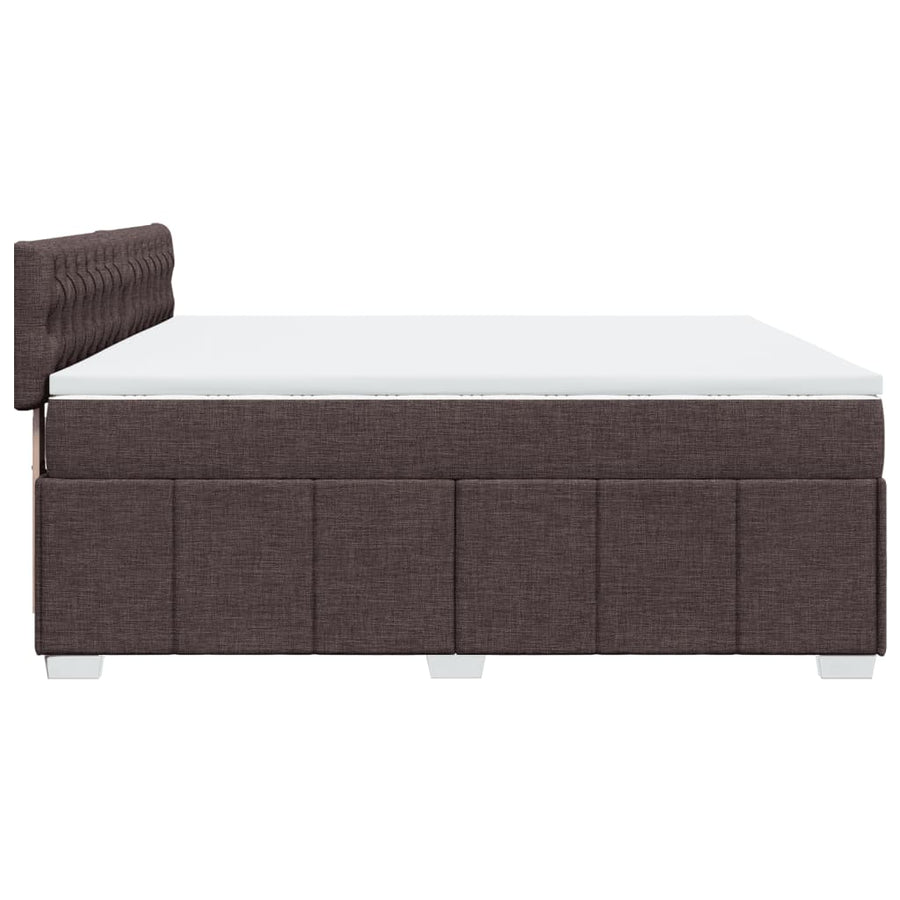 Boxspring met matras stof donkerbruin 200x200 cm