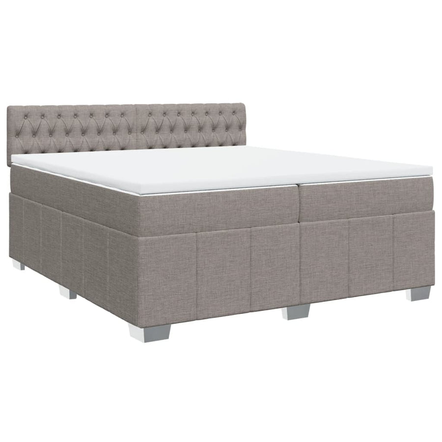 Boxspring met matras stof taupe 200x200 cm