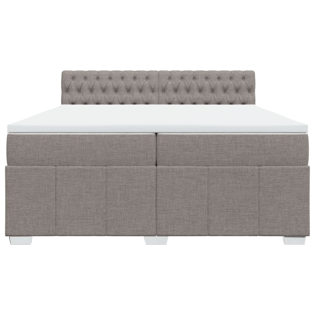 Boxspring met matras stof taupe 200x200 cm