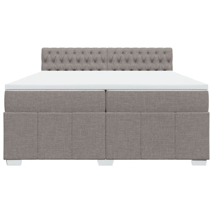 Boxspring met matras stof taupe 200x200 cm