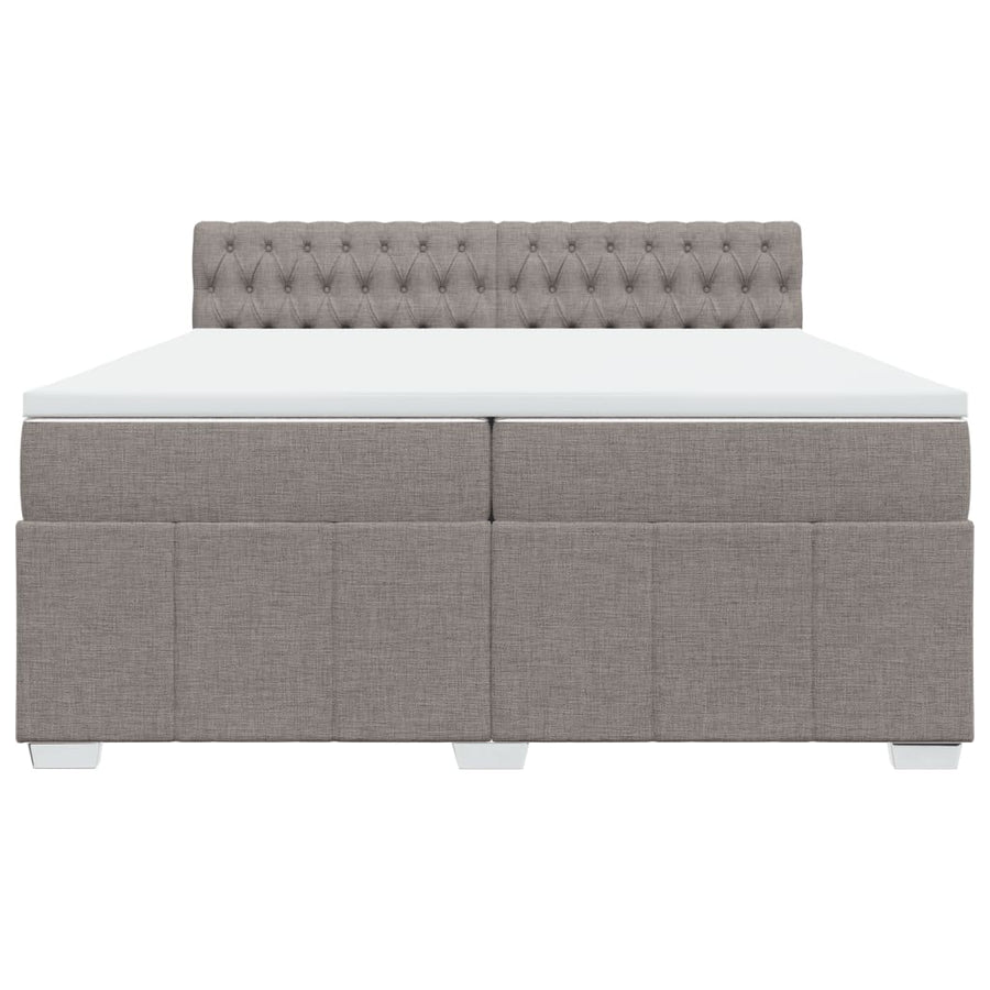 Boxspring met matras stof taupe 200x200 cm