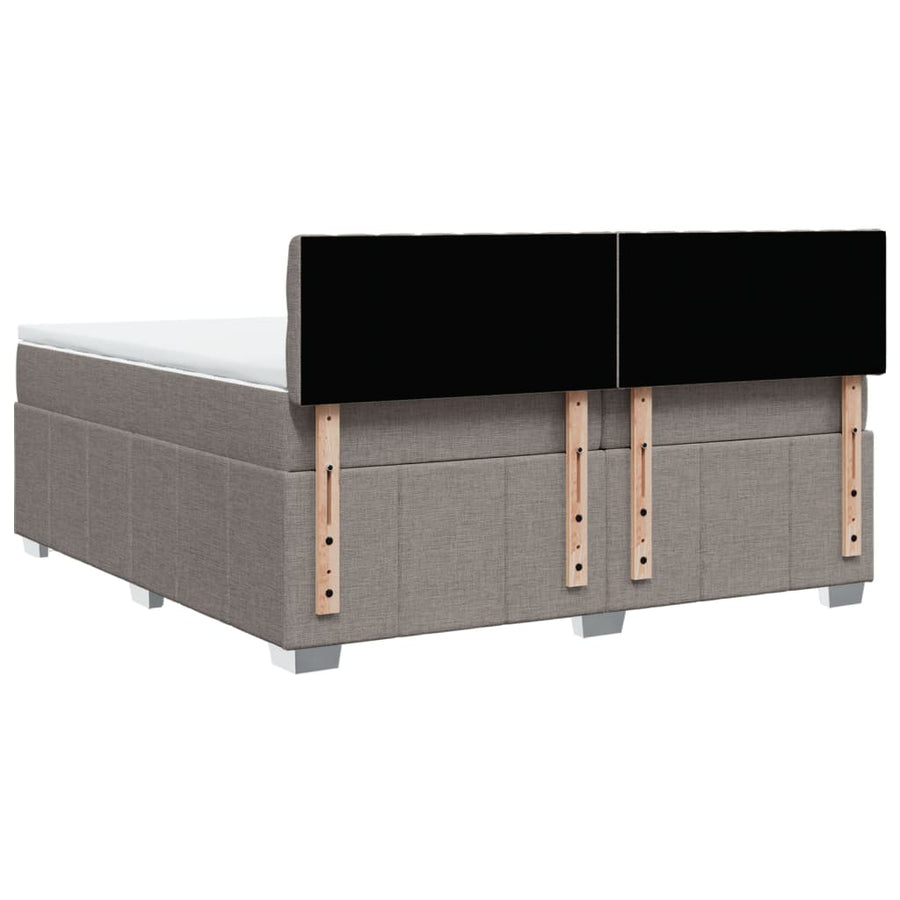 Boxspring met matras stof taupe 200x200 cm