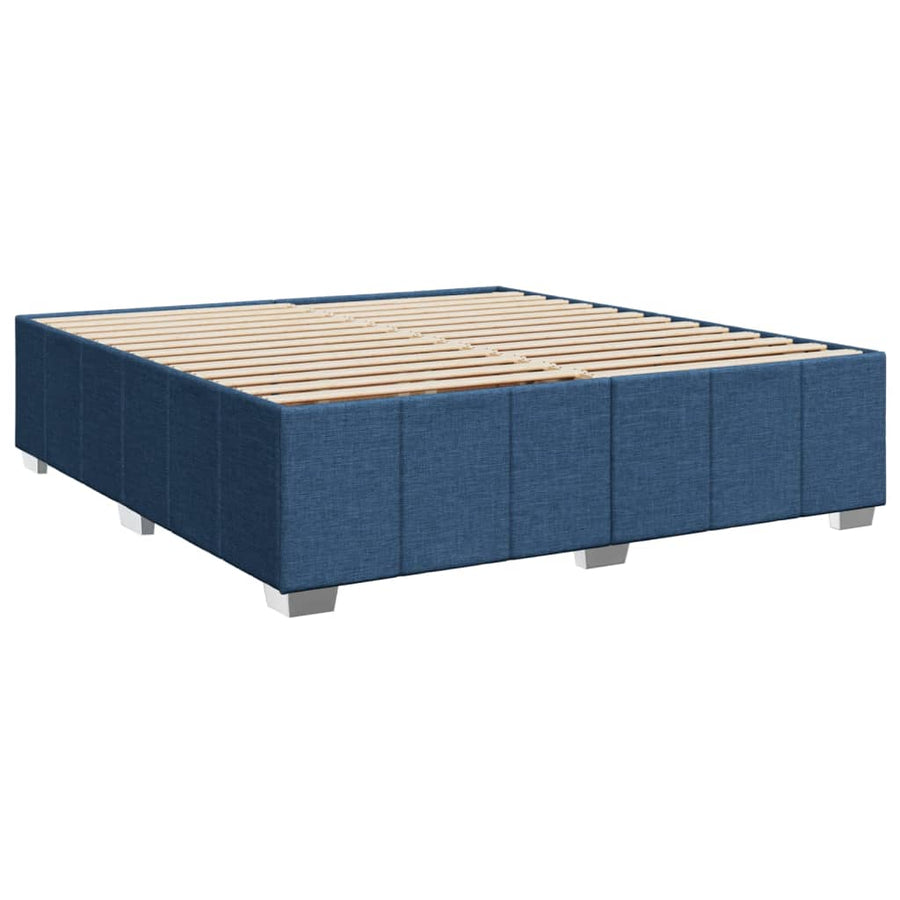 Boxspring met matras stof blauw 200x200 cm