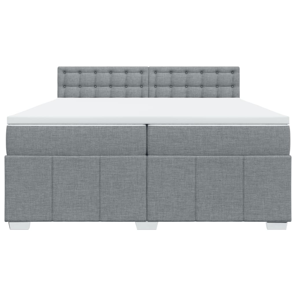 Boxspring met matras stof lichtgrijs 200x200 cm