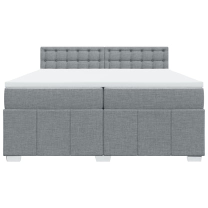 Boxspring met matras stof lichtgrijs 200x200 cm
