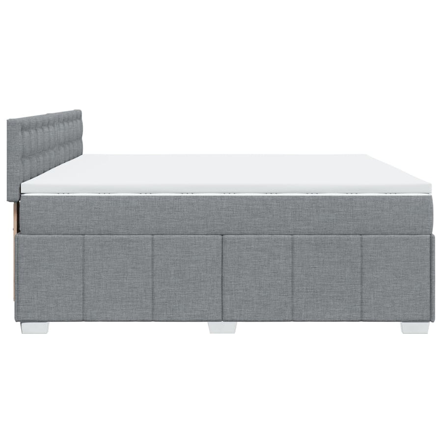Boxspring met matras stof lichtgrijs 200x200 cm