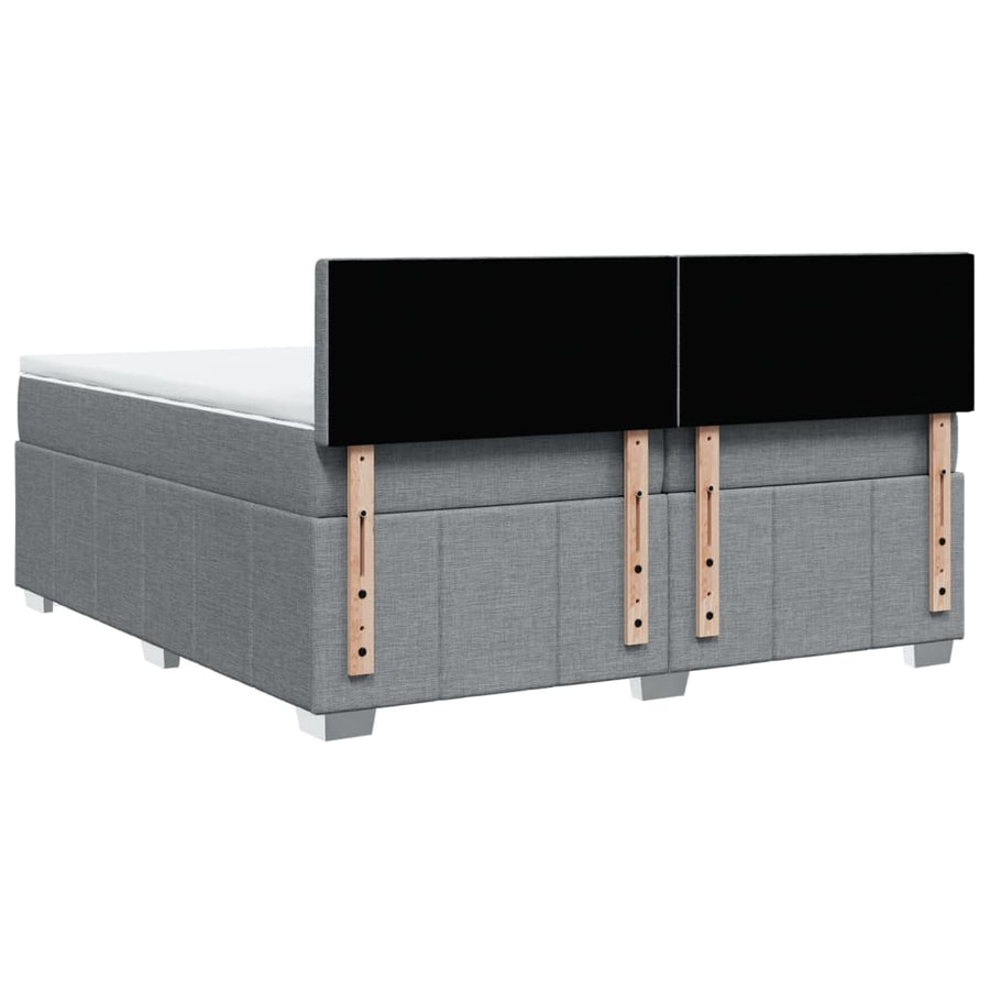 Boxspring met matras stof lichtgrijs 200x200 cm