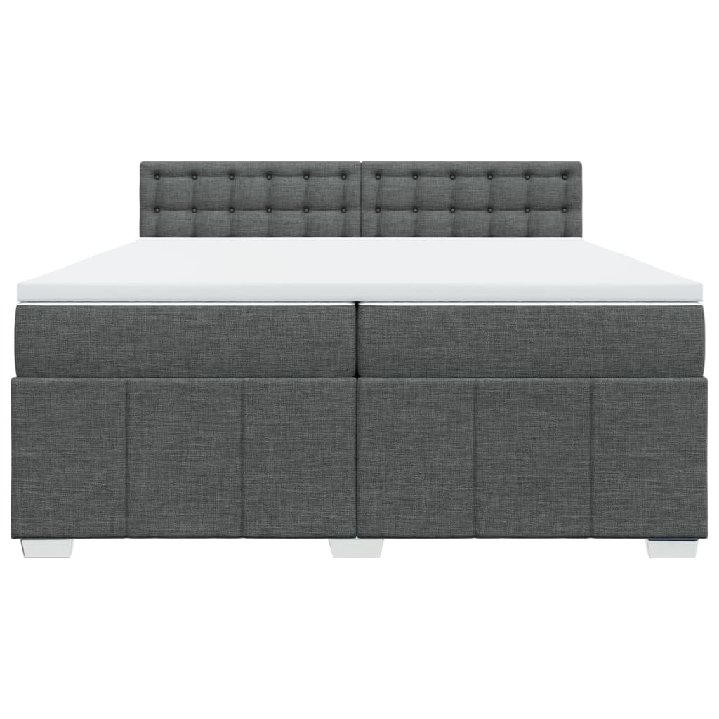 Boxspring met matras stof donkergrijs 200x200 cm