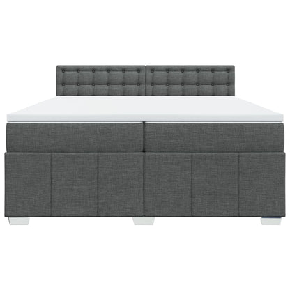 Boxspring met matras stof donkergrijs 200x200 cm