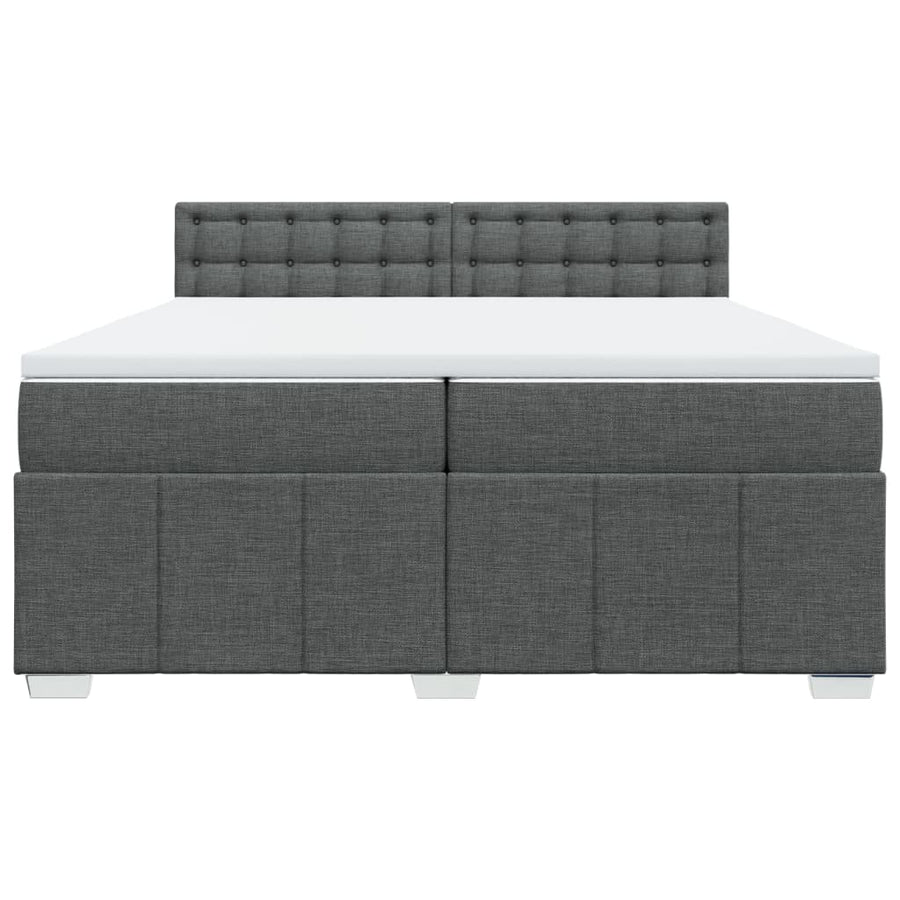 Boxspring met matras stof donkergrijs 200x200 cm
