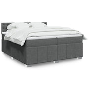 Boxspring met matras 200x200 cm donkergrijs
