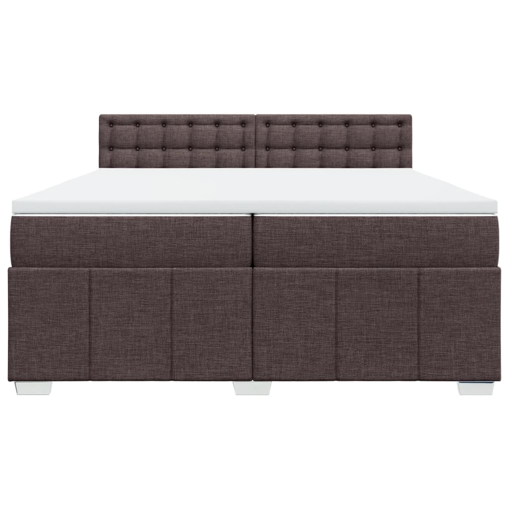 Boxspring met matras stof donkerbruin 200x200 cm