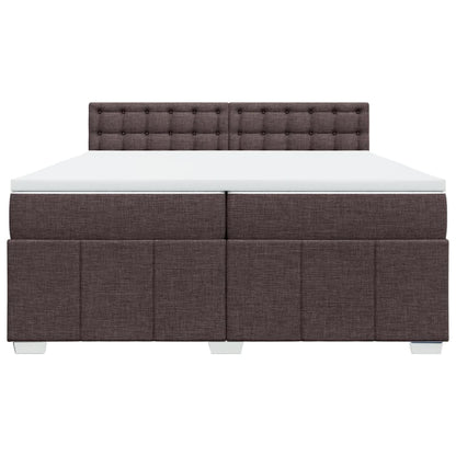 Boxspring met matras stof donkerbruin 200x200 cm