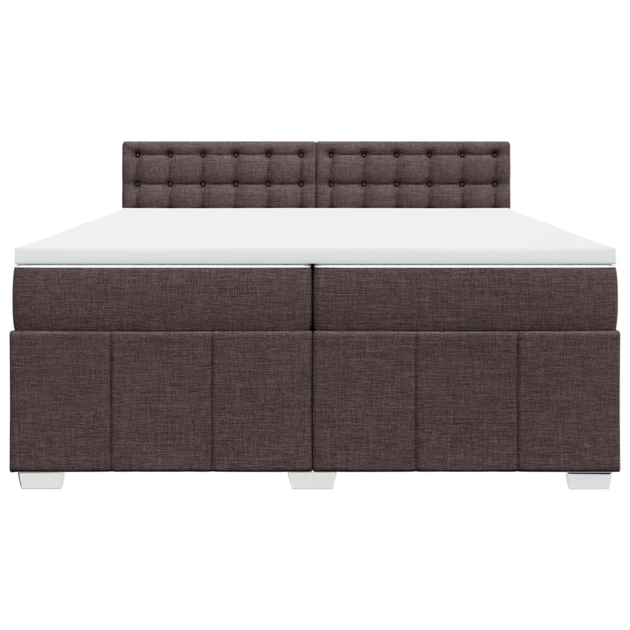 Boxspring met matras stof donkerbruin 200x200 cm