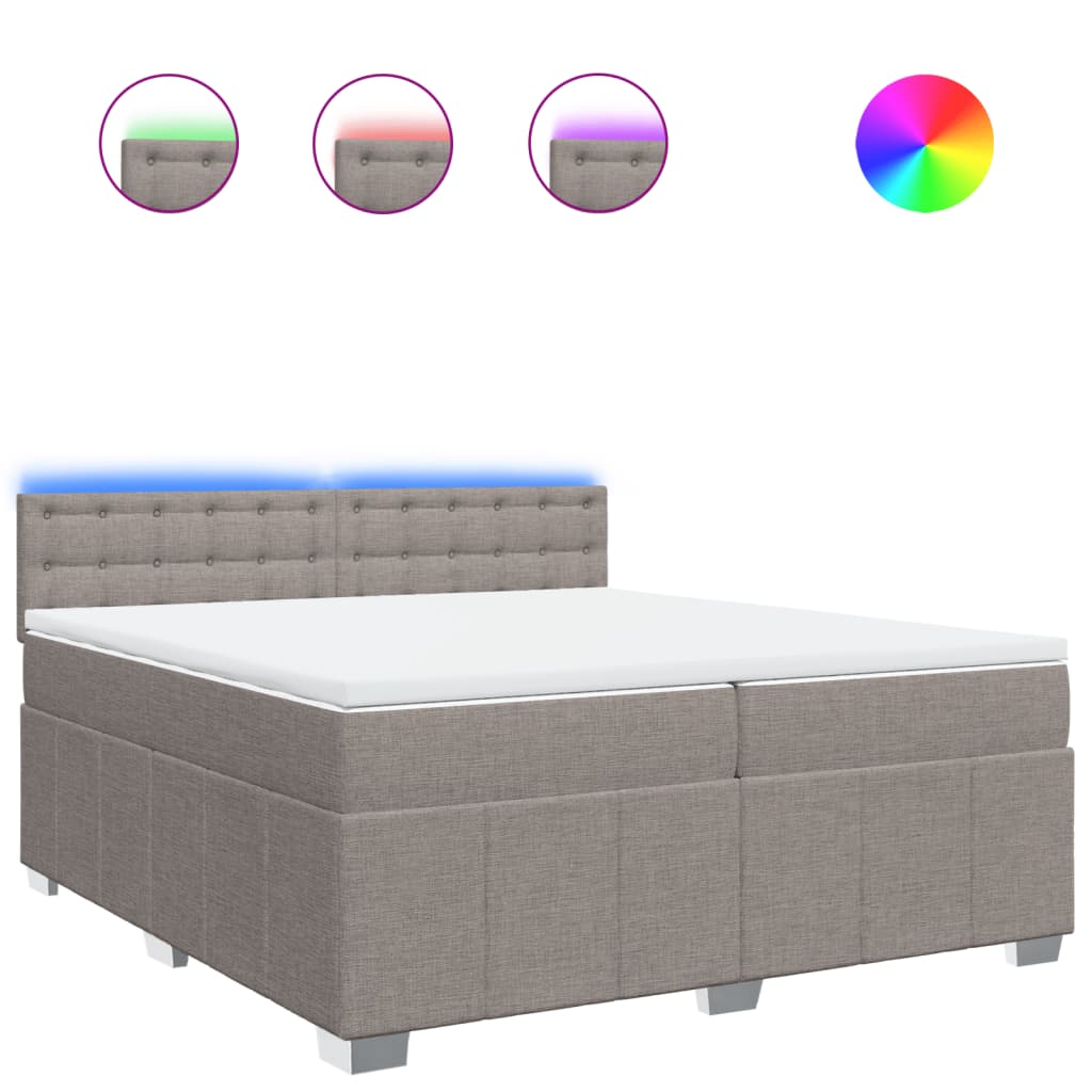 Boxspring met matras stof taupe 200x200 cm