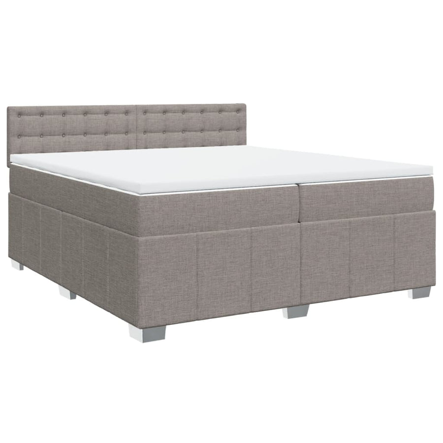 Boxspring met matras stof taupe 200x200 cm
