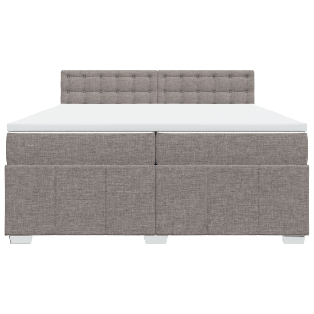 Boxspring met matras stof taupe 200x200 cm