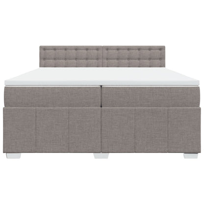 Boxspring met matras stof taupe 200x200 cm