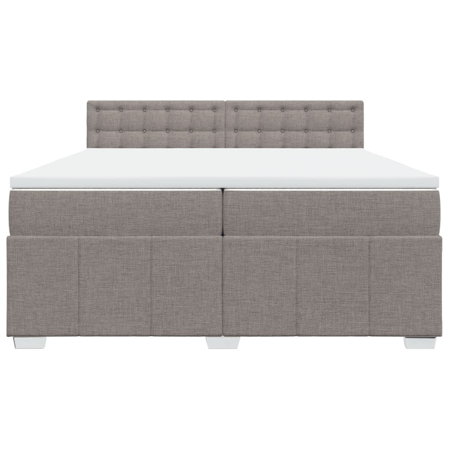 Boxspring met matras stof taupe 200x200 cm