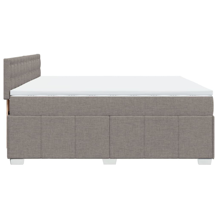 Boxspring met matras stof taupe 200x200 cm