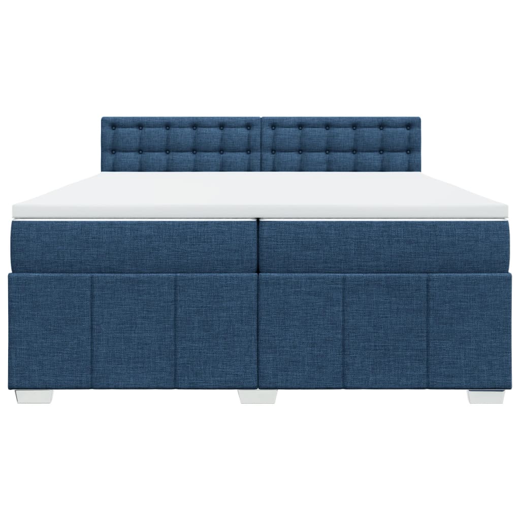 Boxspring met matras stof blauw 200x200 cm