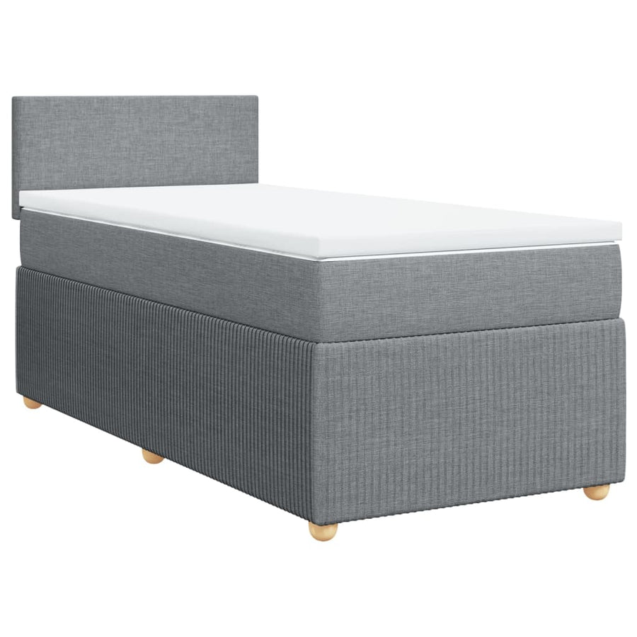 Boxspring met matras stof lichtgrijs 80x200 cm