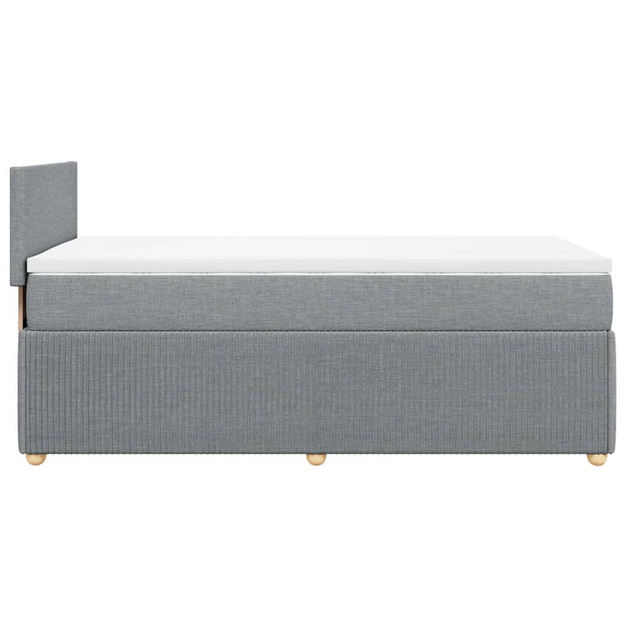 Boxspring met matras stof lichtgrijs 80x200 cm