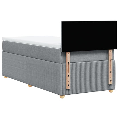 Boxspring met matras stof lichtgrijs 80x200 cm