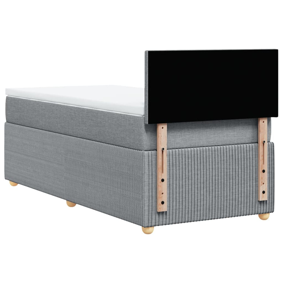Boxspring met matras stof lichtgrijs 80x200 cm