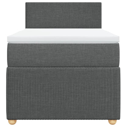 Boxspring met matras stof donkergrijs 80x200 cm