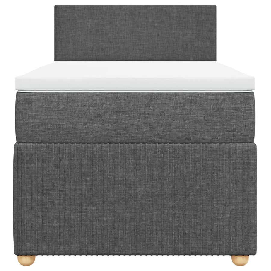 Boxspring met matras stof donkergrijs 80x200 cm