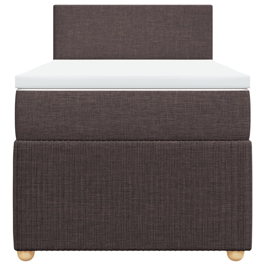 Boxspring met matras stof donkerbruin 80x200 cm