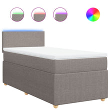 Boxspring met matras stof taupe 80x200 cm