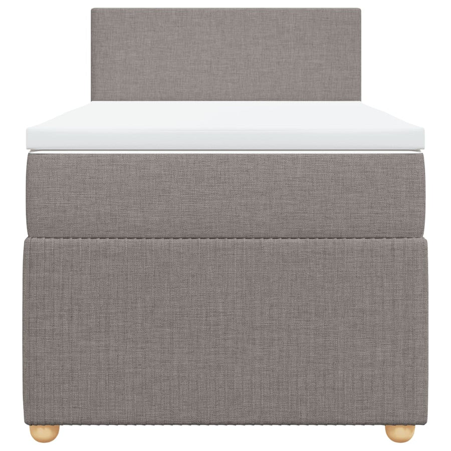 Boxspring met matras stof taupe 80x200 cm