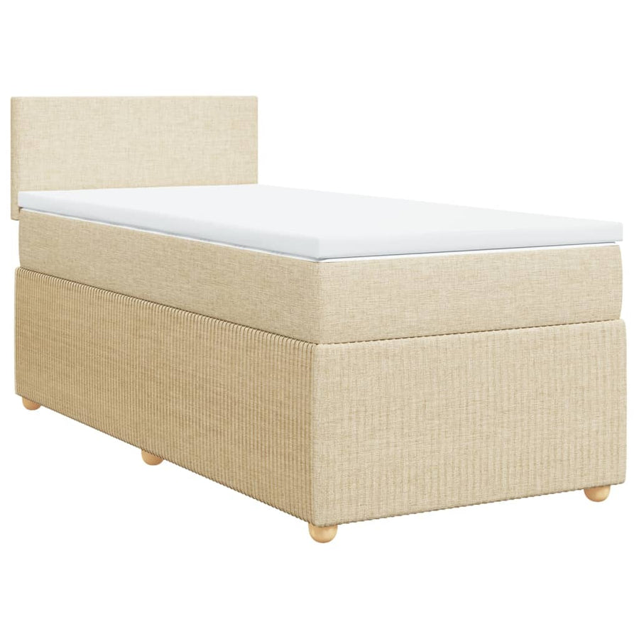 Boxspring met matras stof crèmekleurig 80x200 cm